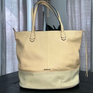 Rebecca Minkoff Leather Canvas Tote/Purse/Handbag